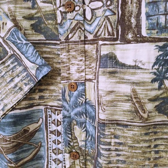 Lot of 2 Vintage Aloha Shirts Bishop Street Hawaii -L Pocket SSL Vents Tropical - Picture 11 of 12